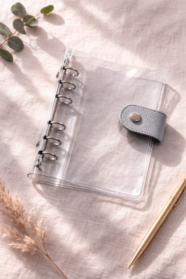 Elegancki segregator budżetowy A6 - srebrne okucia