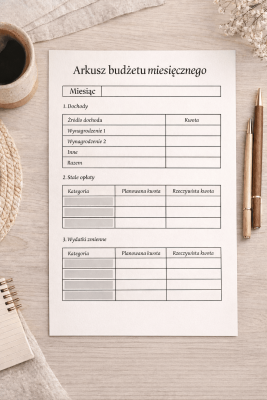Miesięczny arkusz spokojnego budżetu